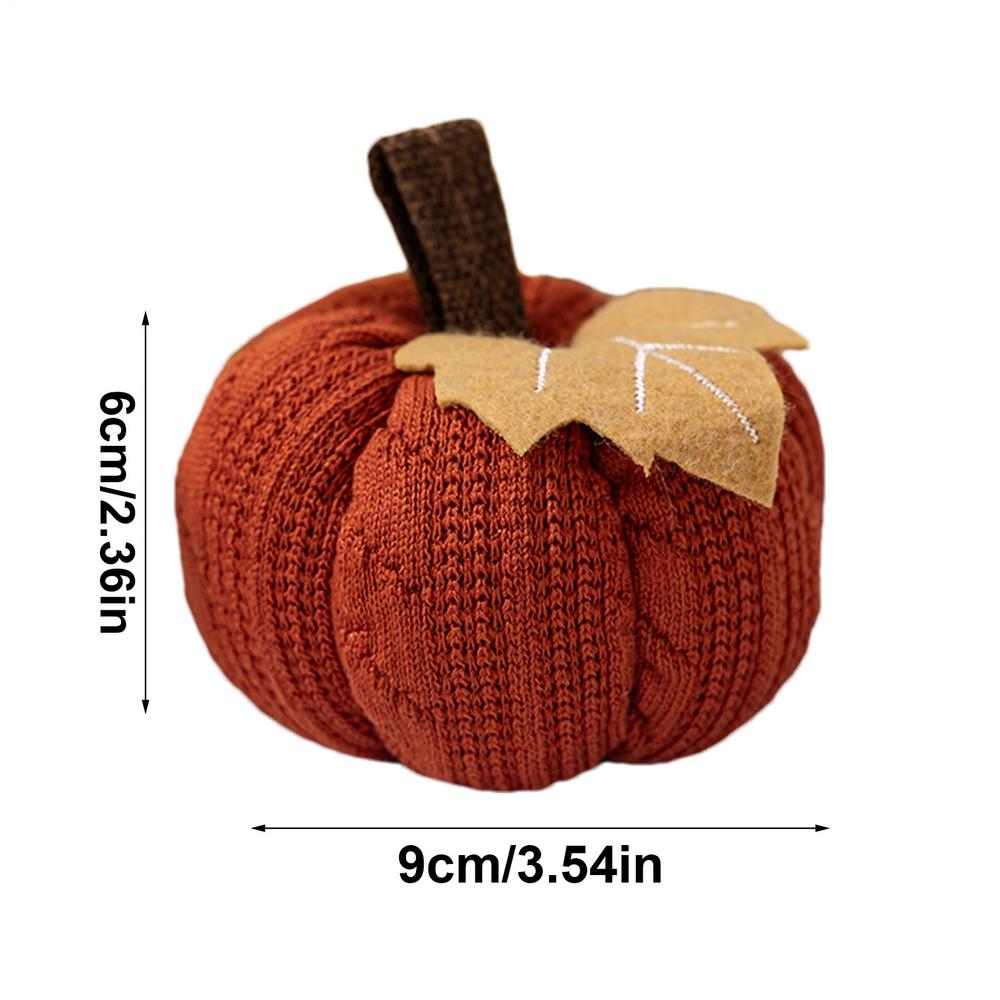 Handmade Knitted Pumpkin For Farmhouse Thanksgiving Harvest Festival Decoration Autumn Artificial Pumpkin Ornament Kids Gift