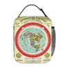 Gleason 1892 Flat Earth Map Research Flat Earth Insulated Lunch Bag for Women Children Food Boxes Thermal Lunch Box Tote