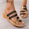 New Summer European American Style Open Toe Color Block Comfortable Outdoor Beach Slide Sandals