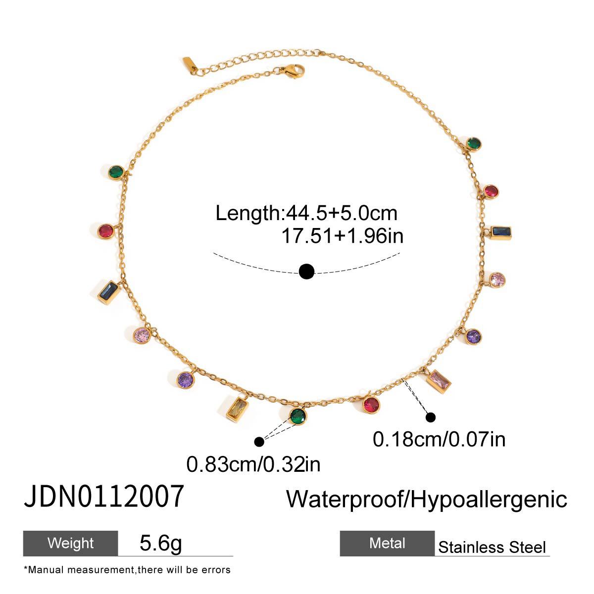 

European and American colored diamonds titanium steel necklace does not fade jewelry collarbone chain stainless steel
