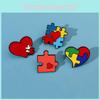 Colorful Rainbow Puzzle Brooch Unique Cartoon Metal Badge For Bags And Accessories