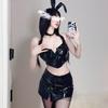 Bunny Girl Black Leather Stockings with Necklace Sexy Cosplay Reverse Bunny Lingerie Rabbit Training Temptation Little Devil Halloween Costume Cute