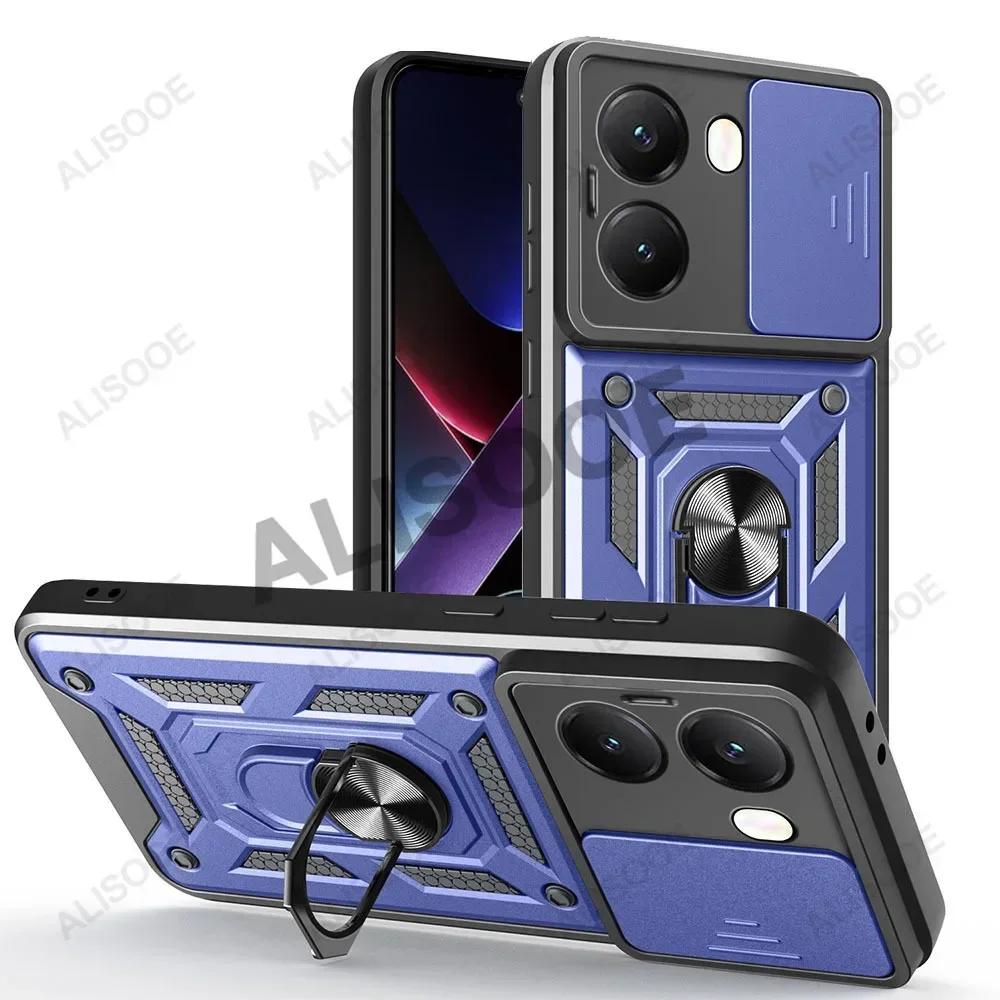 Schiebe-Kameraabdeckung für POCO X7 Pro 5G Hülle Armor Ringständer Vollschutz Rückseite Capa für Xiaomi POCO X7 Pro Funda