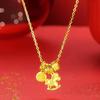 Golden Running Horse Zodiac Necklace: Women's Clavicle Chain with Rocking Horse Pendant for Luck and Style
