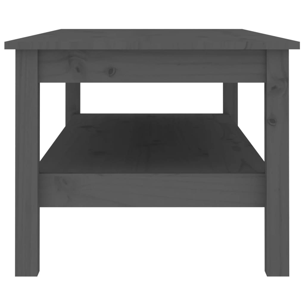 Coffee Table, Grey, 110x50x40 Cm, Solid Pine Wood