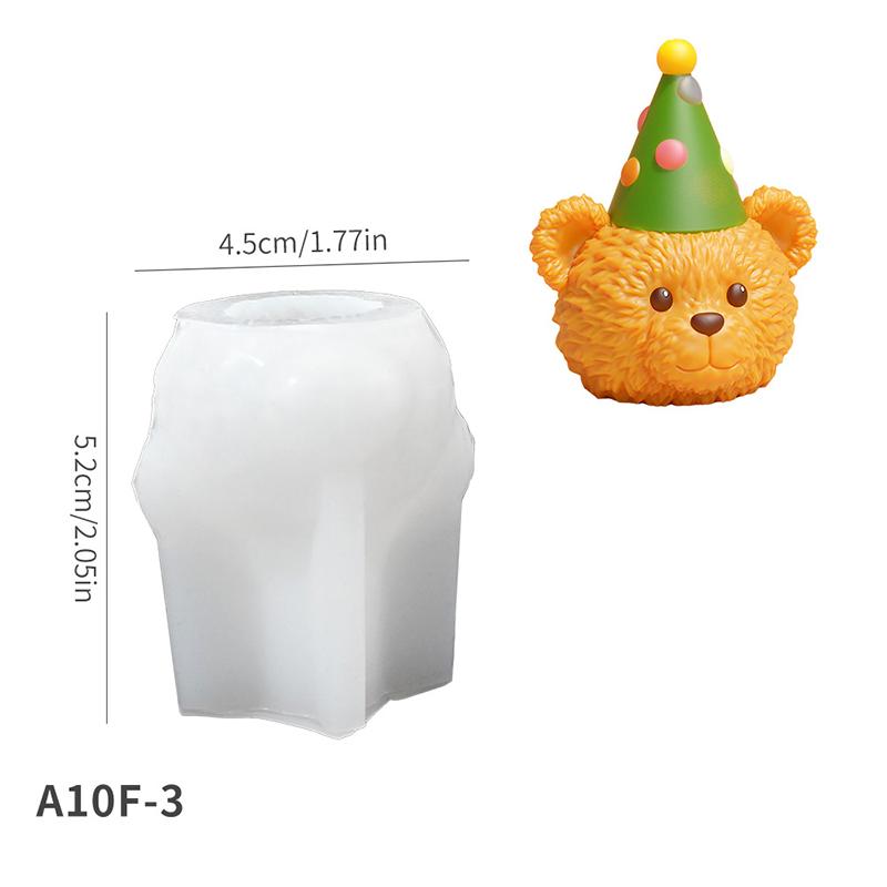 

1 шт. форма для ароматерапевтической свечи, симпатичная силиконовая форма в виде мультяшного животного, шоколадная свеча для вечеринки, домашний декор, 2 стиля