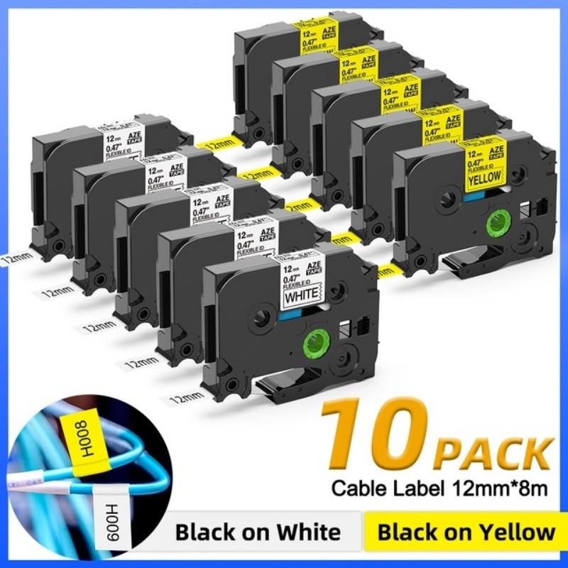 

Печать на тубе, клейкая этикетка, атласная лента, тканевая этикетка, портативный ручной принтер для печати этикеток, мини-промышленный принтер 10PK Flexible White+Yellow