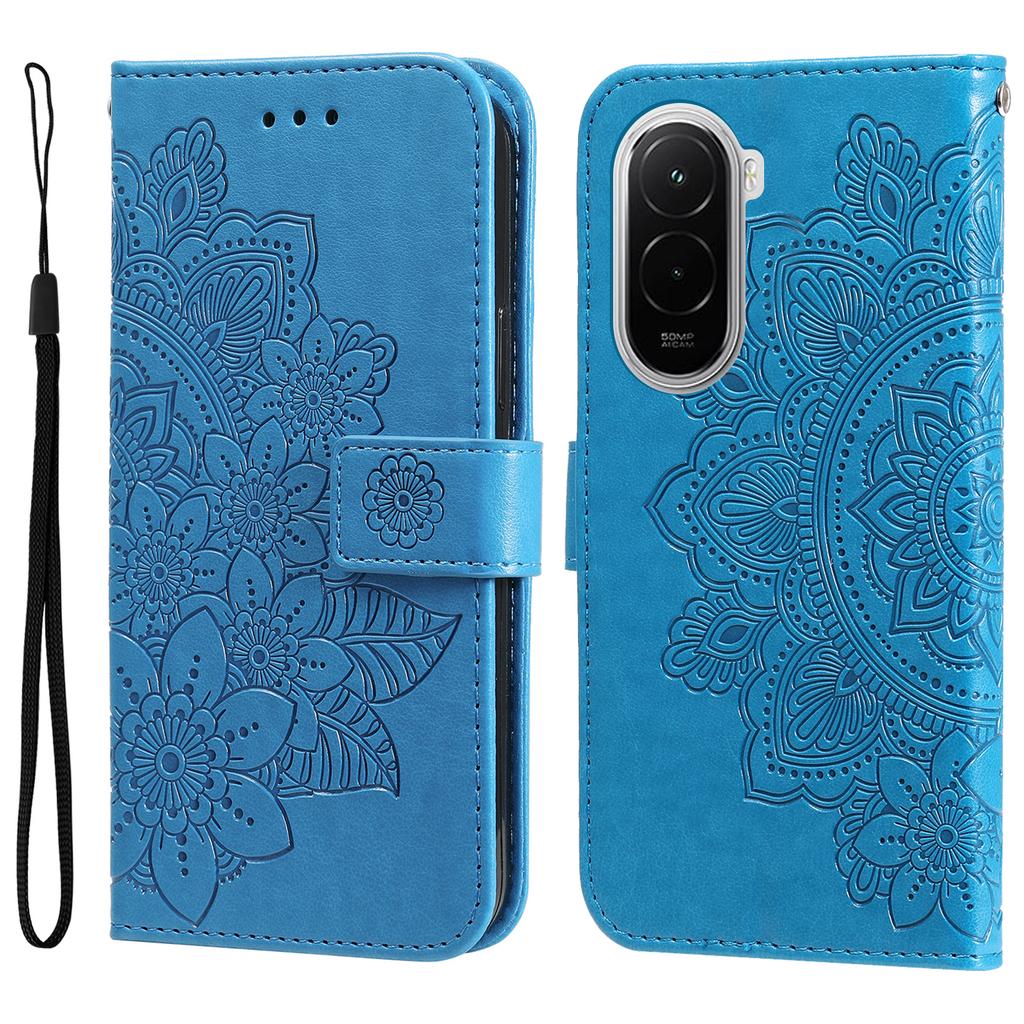 For Xiaomi Poco M7 4G Case Floral Pattern PU Leather Wallet Stand Phone Cover