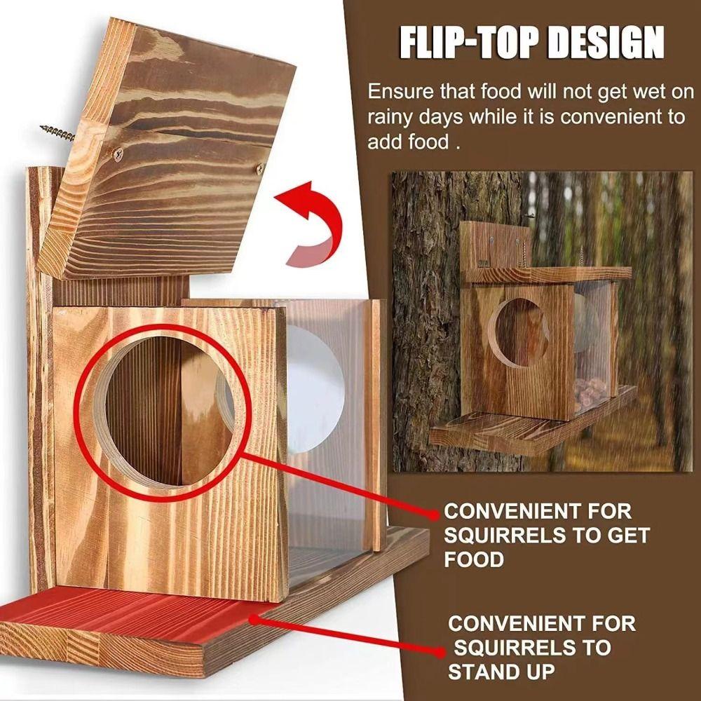 Hanging Hamster Feeding Box Durable Pet Food Dispenser Squirrel Feeder  Hummingbird