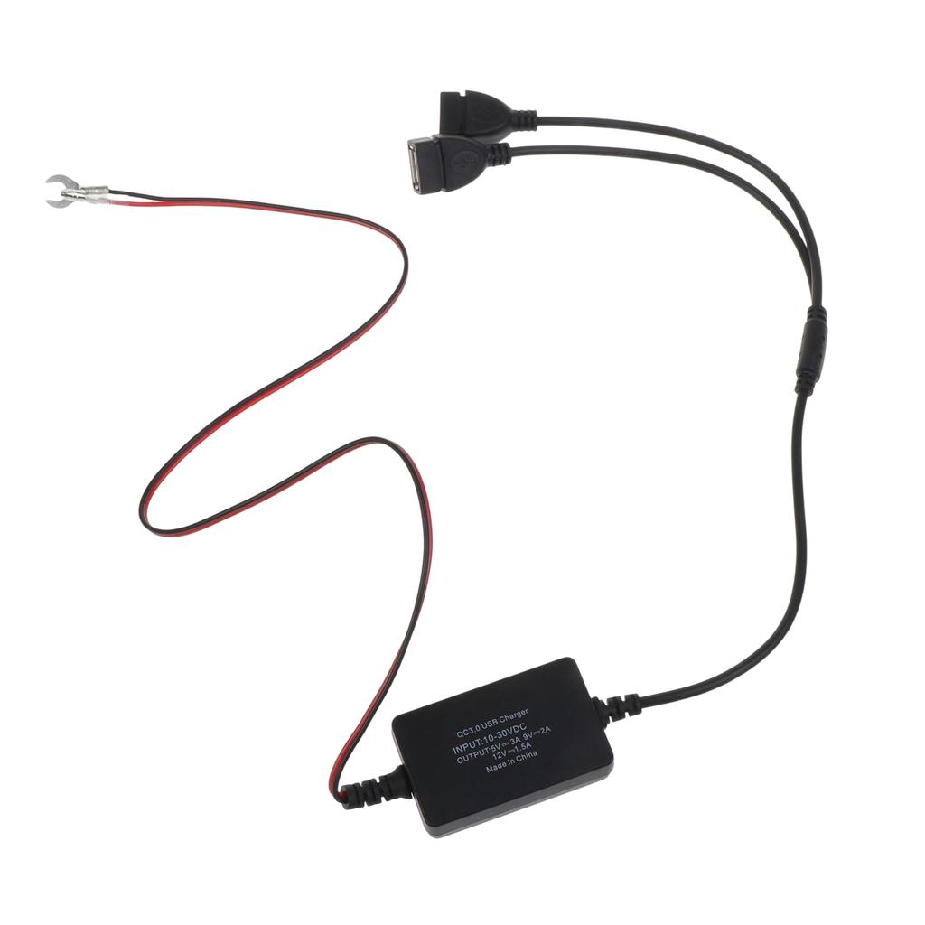 QC3.0 Dual USB Charging Module Waterproof DC10V- 30V to 5V 3A Converter DC-DC Step Down Module Power Adapter