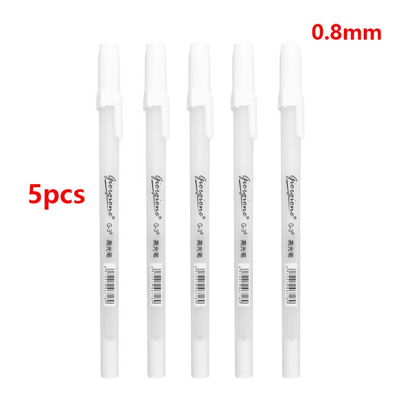 White Marker Pens Set 2.0mm Oily Waterproof White Gel Pen DIY Graffiti Sketching Paint Marker Stationery Writing School Supplies