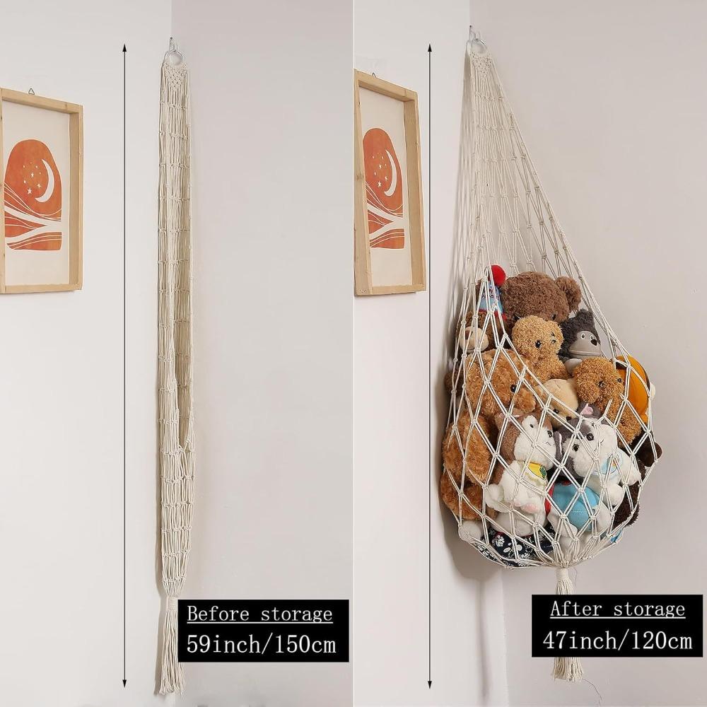 Wall Mounted Plush Toy Hammock INS Stuffed Doll Storage Holder Soft Hanging Net Organizer  Playroom