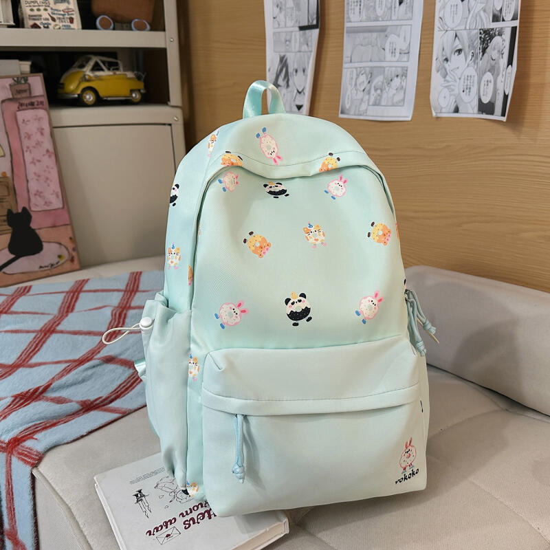 Cartoon Print Student Bag Large Capacity Travel Backpack Women's Backpack