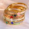Simple Cross-border Women's Electroplated Gold-plated High-grade Non-fading Jewelry Great Wall Four-leaf Clover Bangle