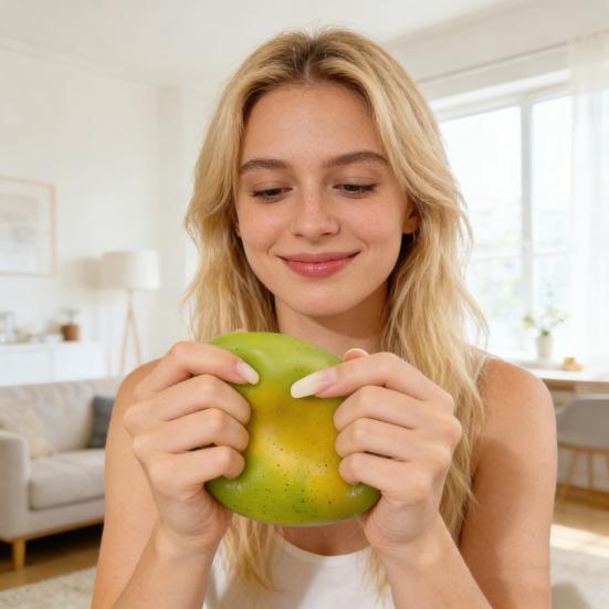 1/2/3/4/5Pcs Simulation Mango Stress Relief Toy Color Changing Strawberry Squeeze Toy Slow Rising Stretchy Decompression Fruit Shape Sensory Fidget