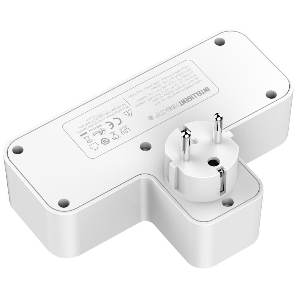 Listwa zasilająca Beline z LED 2xUSB-A/USB-C/2xAC Biała