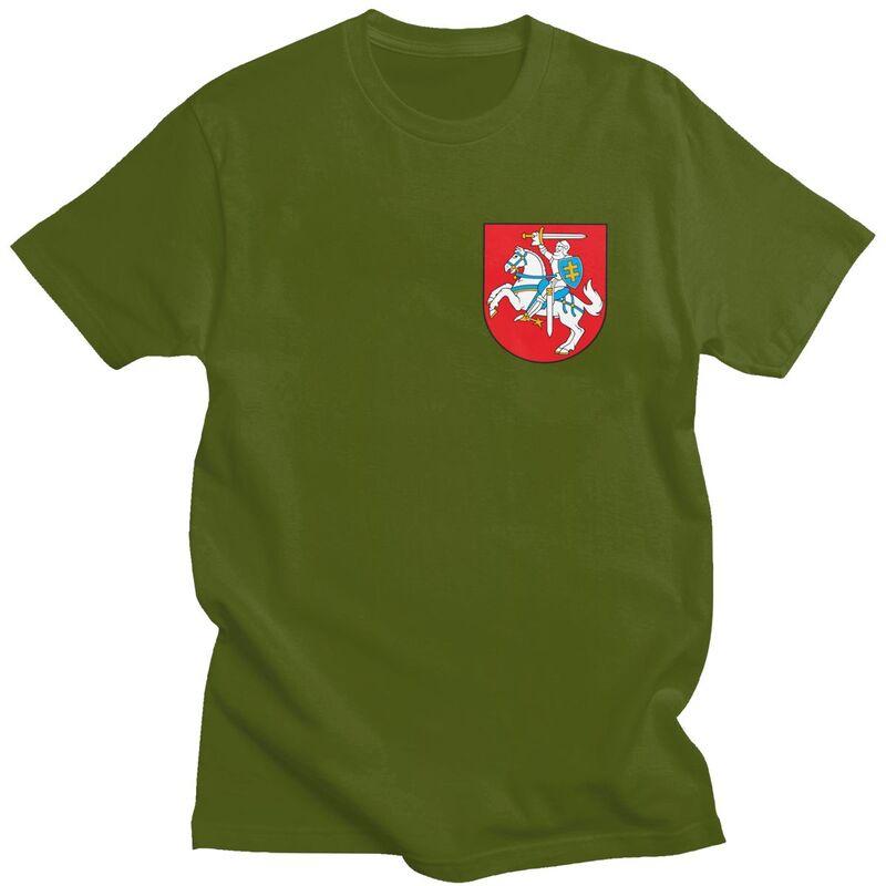 Custom Lietuva Lithuania Coat Of Arms T Shirt for Men Tshirt Leisure Tee Tshirt Loose Fit