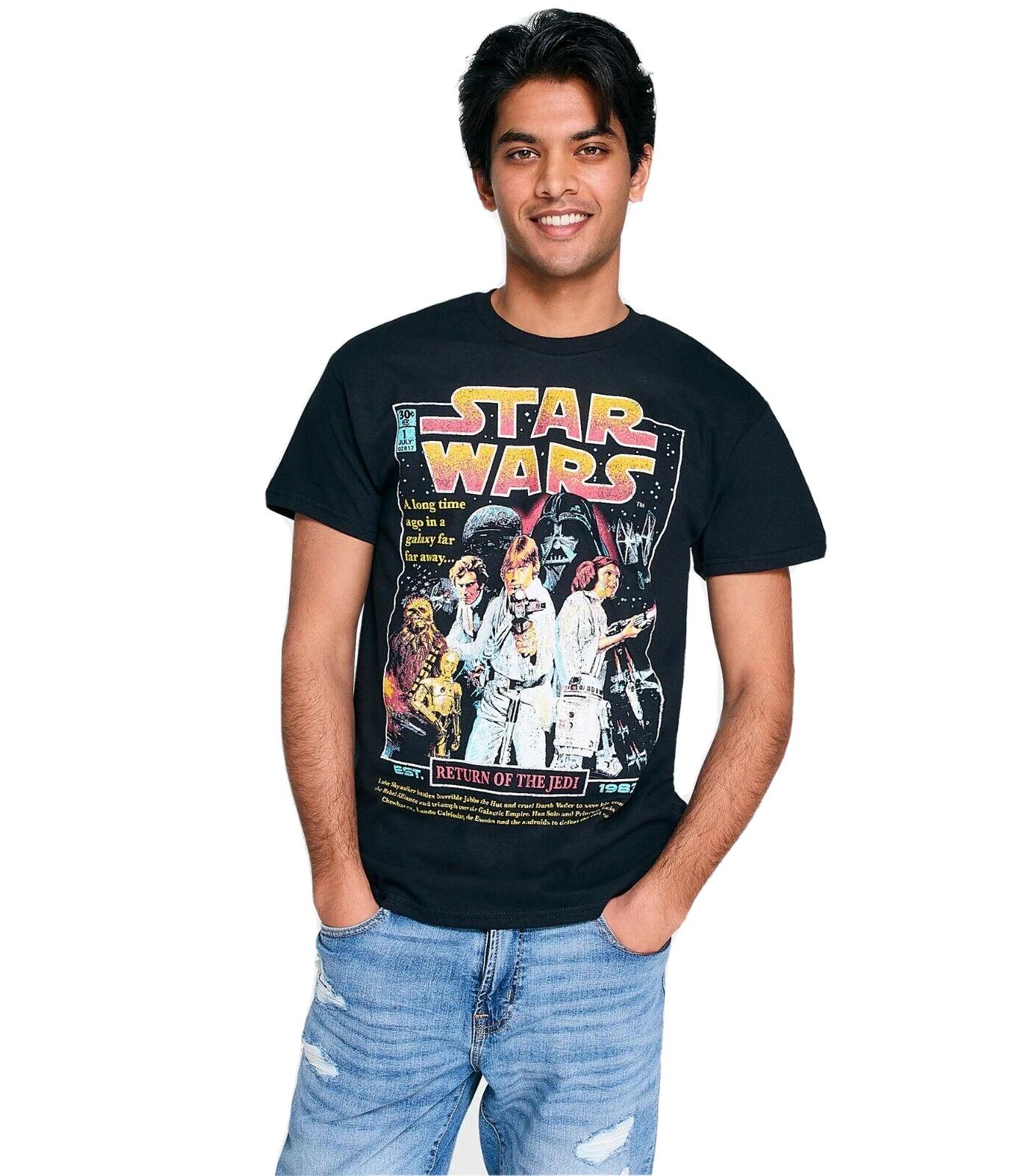 

Mad Engine Star Wars Mens Return Of The Jedi Movie Poster Black Shirt New S,M,L L