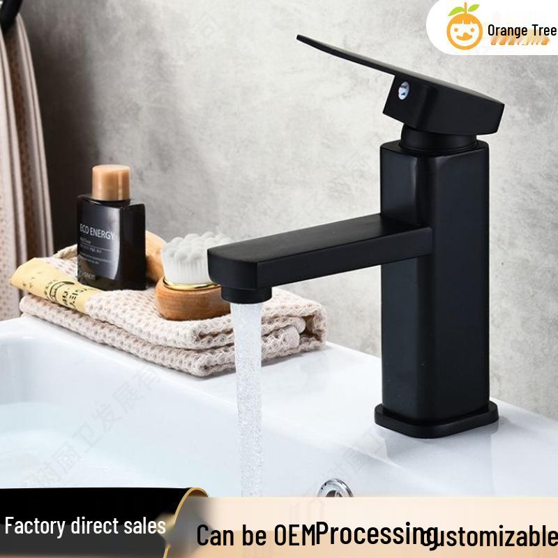 Artistic Basin Faucet: Elevated Single Hole, Dual Temperature Control for Bathroom Sink