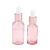 Tropfflaschen Nachfüllbar 5-100 ml Rosendeckel Kosmetikbehälter Rosa Glas Aromatherapie Flüssigkeitspipette Für Ätherische Massage