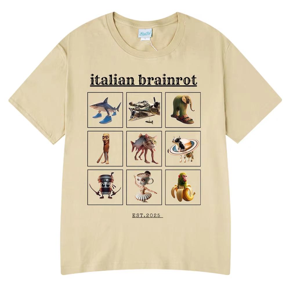 

Italian Brainrot Funny Meme T-shirts Tralalero Tralala Tung Tung Tung Sahur Bombardiro Crocodilo Lirili Larila Men Women T Shirt S