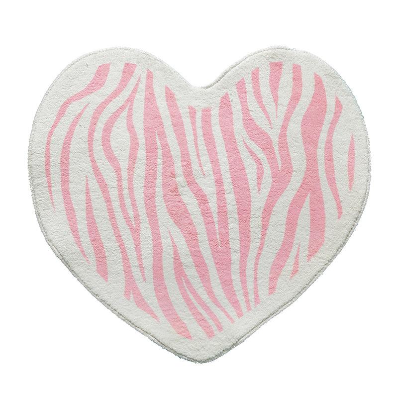 Tappeto a Forma di Cuore Morbido per Ragazza/Donna Tappetino Assorbente da Pavimento Rosa Tappeto a Forma di Cuore