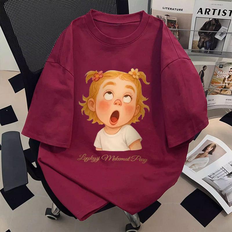 Black cotton short-sleeved t-shirt women's summer new popular student loose design niche giant good-looking top