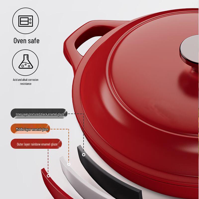 Zhishi Cast Iron Enamel Dutch Oven