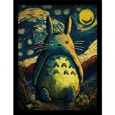 Ada Ingram Totoro Nacht gerahmtes Poster