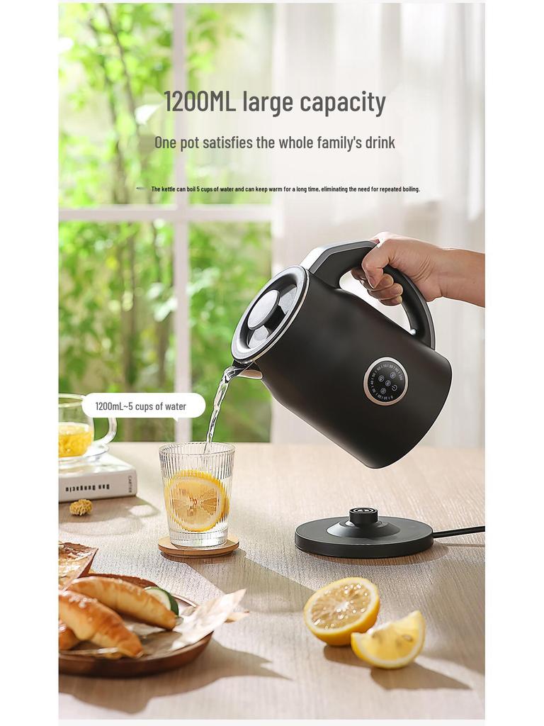 Electric Smart Kettle 1.2L - Multi-Standard (US, Japan, Europe, UK) for Office & Home Use
