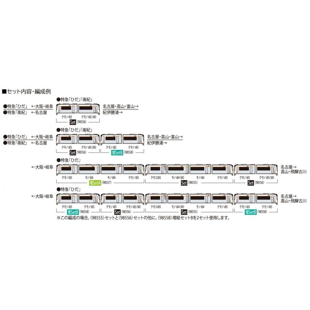 TOMIX N Gauge JR HC85 Series Hybrid Car Nanki Set 98556 Railway Model Train