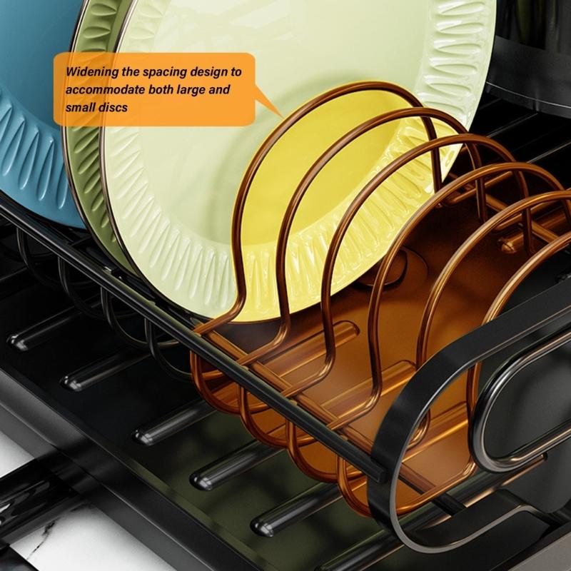 Multipurpose Dish Drainer Storage Rack Portable Dish Drying Stand with Adjustable Feet for Kitchen Organization