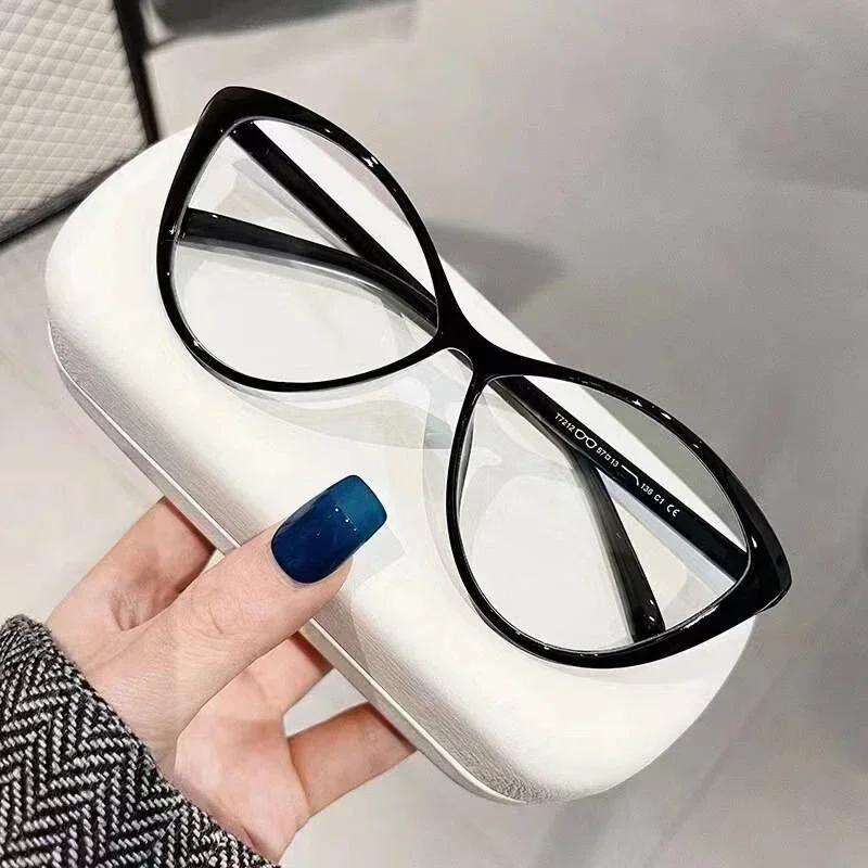 Blue Light Blocking Ladies Myopia Glasses Vintage Cat Eye Near Sight Eyeglasses Unisex Ultralight Prescription Minus Eyewear