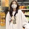 2025 Women's Plus Velvet Loose Round Neck Sweatshirt - Thickened Autumn/Winter Casual Top, Trendy American Style, No Hood