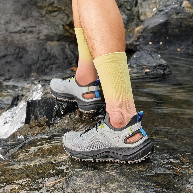 New LiNing Yijie LITE Slip Resistant, Breathable, Abrasion Resistant, Anti Collision River Trekking Shoes Men's Calm Gray AHLV013-3