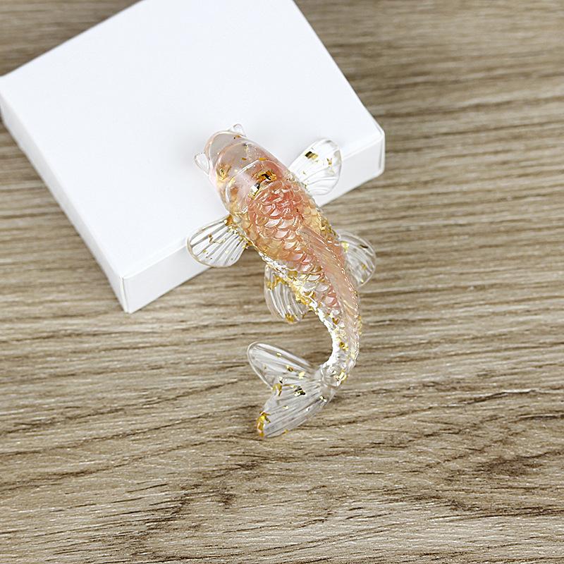 Fish Statue Natural Stone Healing Crystal Carved Animal Figurine Room Decor Reiki Mineral Gemstone Aquarium Decoration Gift