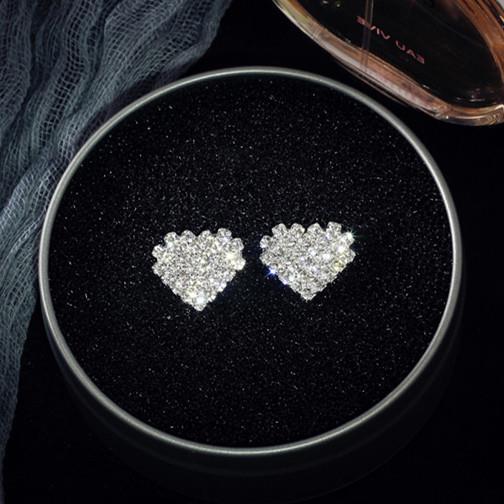 

Серьги со стразами, серьги для званого ужина, нишевые высококачественные легкие роскошные серьги-гвоздики со стразами. белый