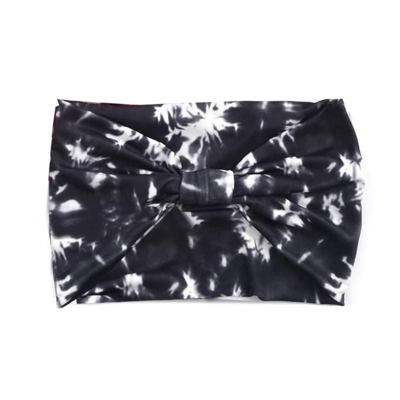 European American Women's Hair Band African Print Pattern Wide Edge Elastic Knot Sports Yoga Headband Women's Headwear Hair