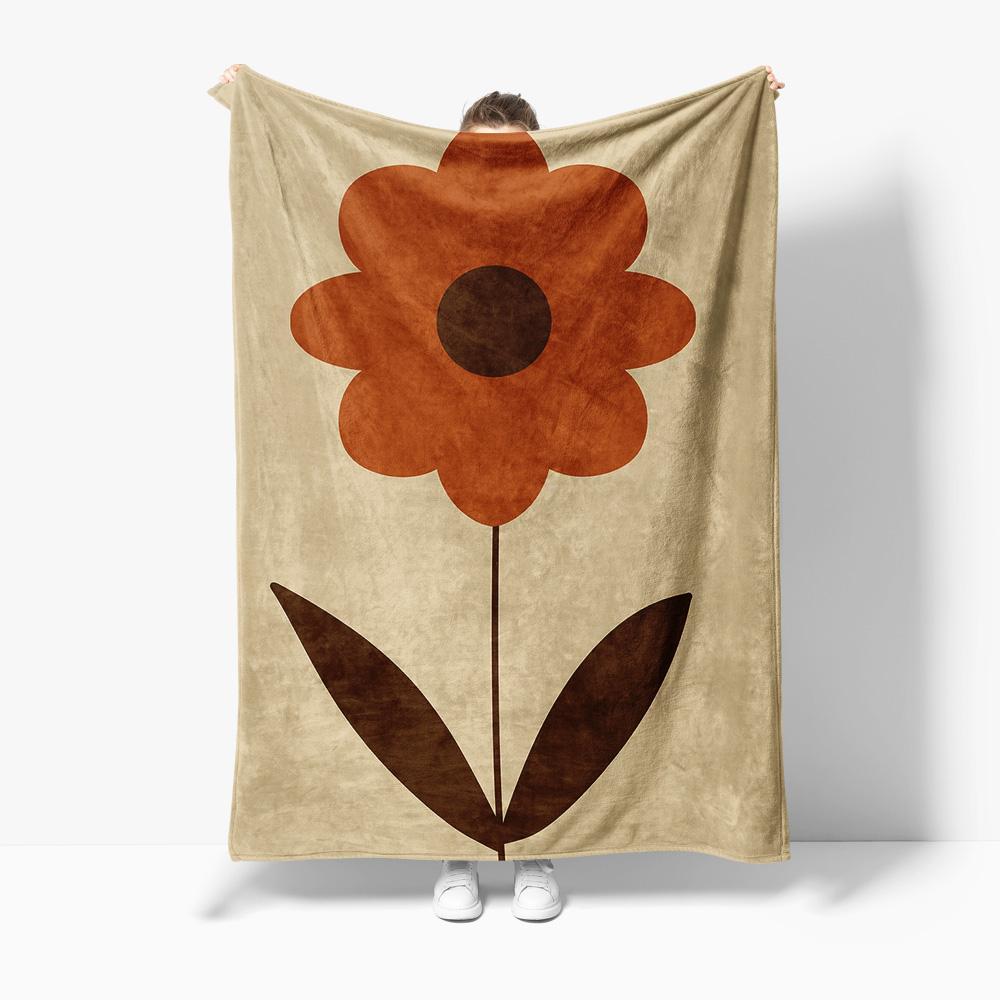 Large Cartoon Flower Fleece Blanket Soft Throw Sofa Bed Bedspread Decorative Gift Kids Teen Gift 75x90cm