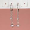 18k Asymmetrical Star And Moon Earrings, Trendy Zircon Lightning Studs, Hoops, And Drop Earrings For Women