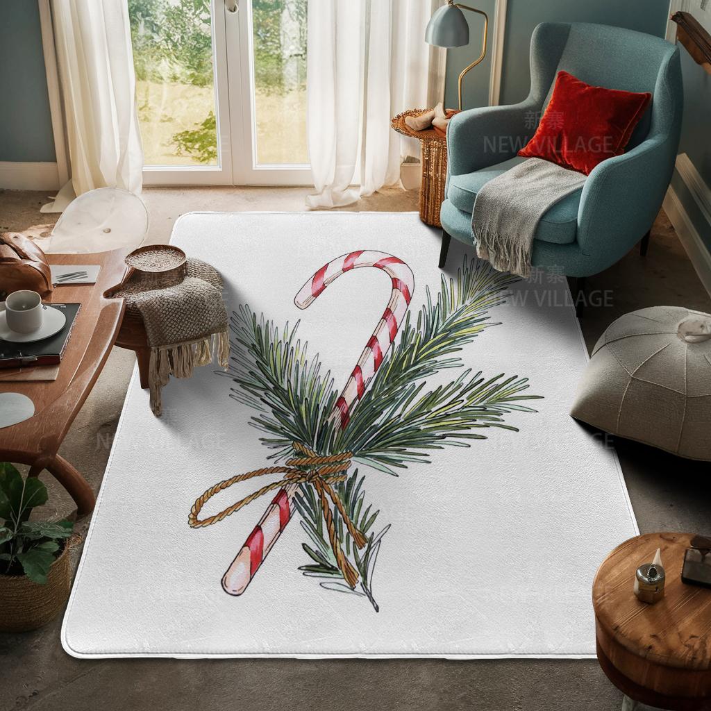 House Entrance Carpet Home Door Mat Living Room Bath Foot Bathroom Non-slip Water Absorption Rugs Bath Merry Christmas Winter