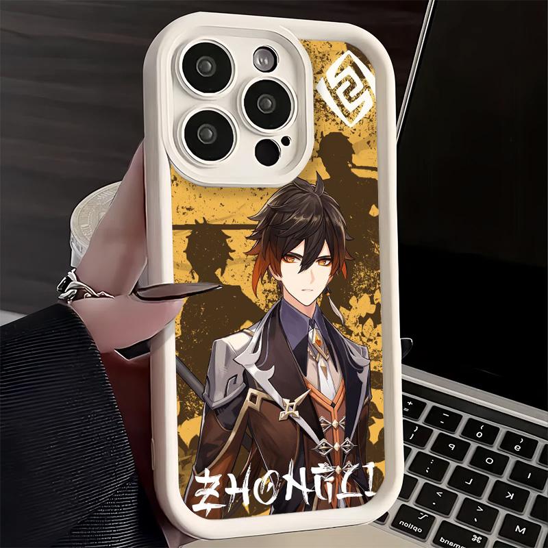 Phone Case for iPhone 17 Air 16E 15 16 Pro Max Genshin Impact Zhongli Cover 14 Plus 13 12 Mini Soft Shell Silicone Fundas