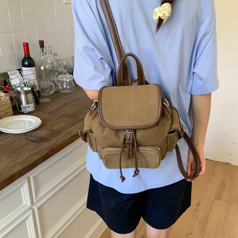 

Denim Backpack Female Large Capacity Leisure Student Class School Bag Outdoor Mountaineering Light Travel Backpack хакі