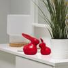 Home Décor Ceramic Rabbit Figurines (Set of 2, Red Color)