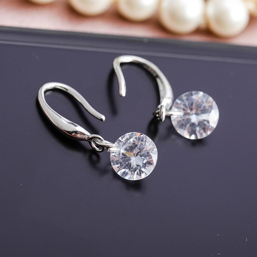 New S925 Silver Twisted Diamond Pearl Earrings - Elegant and Versatile Design for Women