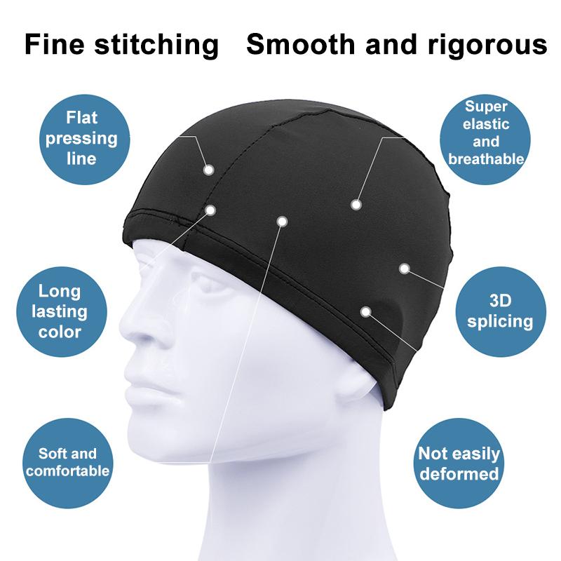 1Pcs Ultra-Thin Free Size Unisex Polyester Cloth Swimming Cap Protecting Ears Long Hair Water Sports Swimming Cap