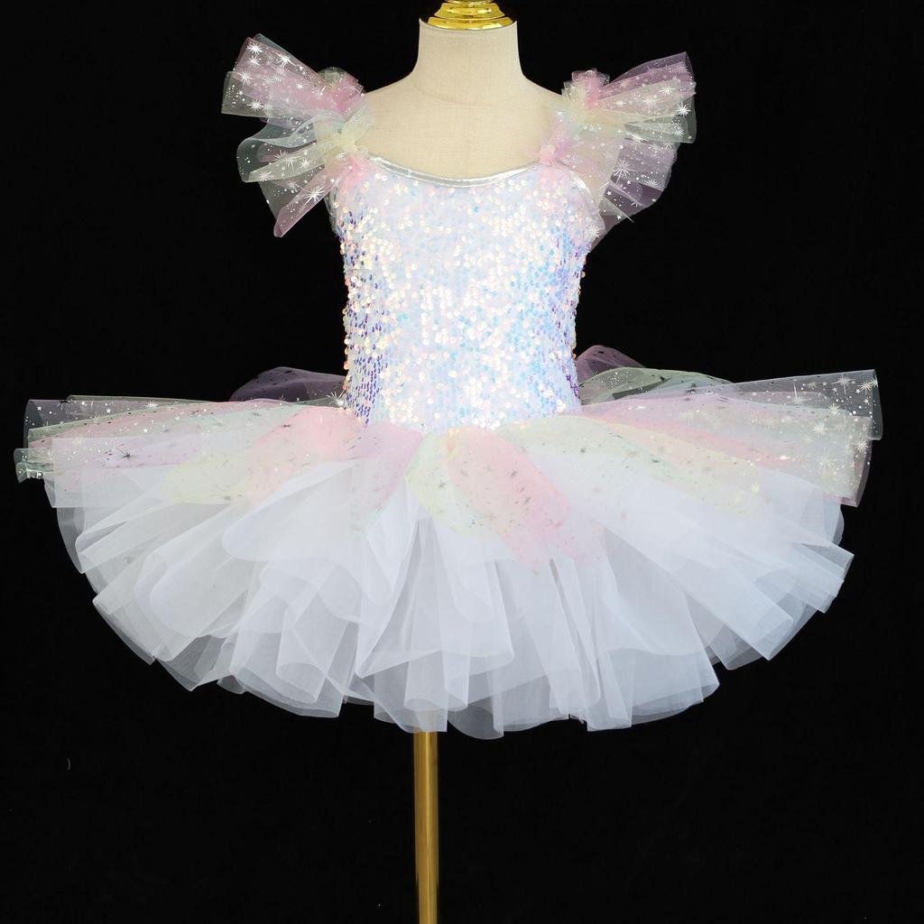 Kids' June 1st Ballet Little Swan Dance Costume - Puffy Gauze Skirt for Kindergarten Dancers