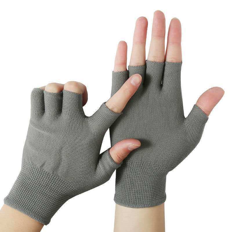 

1 Pair of Black Wear-resistant Work Gloves for Women and Men Knitted Breathable Elastic Outdoor Protective Gloves серый