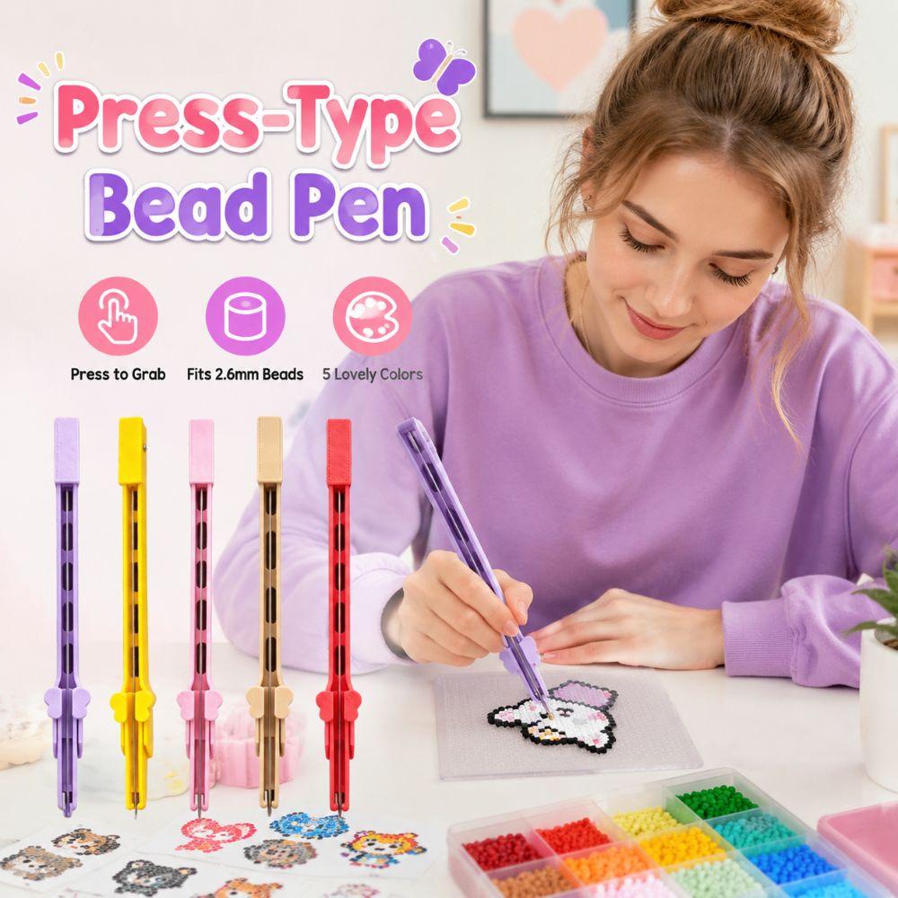 Effizienter Druck-Typ Perlenstift Handheld Automatischer Schmelzperlenstift Lagerbarer Perlenstift Pixel Puzzle