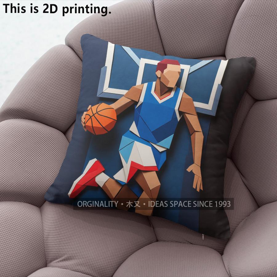 Geometric Basketball Player Throw Pillow Covers Pattern Cushion Cover Suitable for Sofa Bedroom Car Pillow Cover